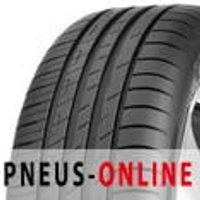 Black Goodyear tire with vertical grooves and "Efficient Grip Performance XL EDT" branding.