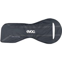 Black Evoc Chain Cover with white logo, curved design, and reinforced stitching.