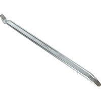 Chrome-plated Faithfull tyre lever with a curved end and flat tip, sleek silver finish.