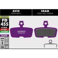 Purple Galfer e-Bike disc brake pads for Avid Code R and SRAM Code R/RSC/Guide RE with metal backing plate.