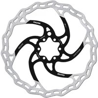 Galfer Wave 6-Bolt Disc Rotor, 203mm, silver with black inner design and wavy outer edge.