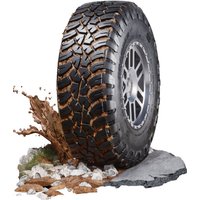 All-terrain General GRABBER X3 tire, aggressive tread, LT265/70 R17 size, with kerbing rib and sidewall protection.