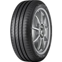Goodyear EfficientGrip Performance 2 tire, 235/55 R17, black with sleek tread pattern and silver alloy wheel.