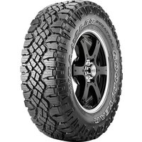 Goodyear Wrangler DuraTrac tire, rugged tread, black sidewall, rim protection, size 255/55 R19 111Q XL.