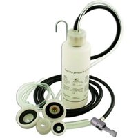 Gunson Eezibleed kit with white plastic bottle, hoses, and various adapters for brake bleeding.