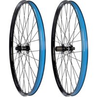 Black Halo Ridge Line II Boost Rear 29" wheel with blue rim accents and black spokes.