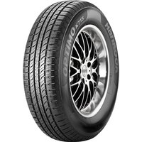 Hankook Optimo K715 tire, black with detailed tread pattern, white sidewall lettering, mounted on a silver alloy wheel.