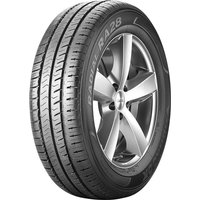 Hankook Radial RA28 tire, black with detailed tread pattern, size 205/65 R16C, sidewall lettering visible.