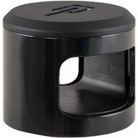 Black cylindrical Hiplok ANKR Anchor with open side and flat top featuring a subtle logo.