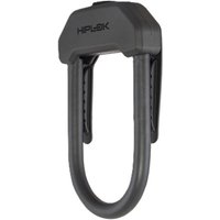 Black Hiplok DX D Lock with hardened steel shackle and anti-rotation double locking feature.