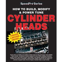 "Black book cover with red title 'Cylinder Heads' and image of engine parts, labeled 'Updated & Revised Edition'"