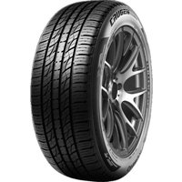 Black Kumho Crugen Premium KL33 tire with detailed tread pattern and visible sidewall branding.