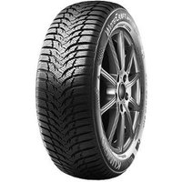 Kumho WinterCraft WP51 tire, 175/55 R15 size, black tread with V-shaped grooves, sidewall branding visible.