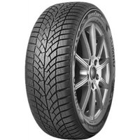 Kumho WinterCraft WP52+ tire, 195/55 R16 91H XL EV, with detailed tread pattern and silver alloy wheel.