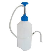 White Laser Tools mini pump with blue handle, clear hose, and cylindrical bottle.