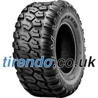 Black Maxxis MU04 Ceros rear tire, rugged tread pattern, size 25x10.00-12, dual branding 255/65-12.