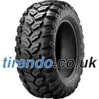 Maxxis MU07 Ceros tire, 26x9.00 R12, black with rugged tread pattern, designed for front wheel use.