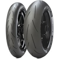 Metzeler Racetec RR motorcycle tyre, 180 55 ZR17, sleek black tread with angular grooves, K3 compound.