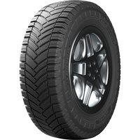 Michelin Agilis CrossClimate tire, black with rugged tread pattern, size 195/65 R16C, mounted on a silver alloy wheel.