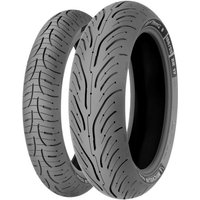 Michelin Pilot Road 4 rear motorcycle tyre, 160/60 ZR 17, with deep grooves and sleek tread pattern.
