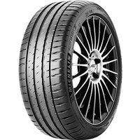 Michelin Pilot Sport 4 tire, 275/40 R19, black with rim protection ridge, sleek tread design, and bold sidewall branding.