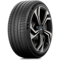 Michelin Pilot Sport EV tire, 255/40 R21, black with rim protection ridge, sleek tread design, and bold sidewall lettering.