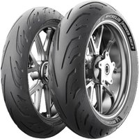Black Michelin Power Shift scooter tyre, 160/60 R15, rear, with sleek tread pattern and visible sidewall branding.