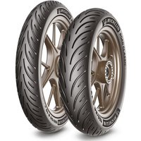 Michelin Road Classic motorcycle tyre, 130/70 B18, black rubber with grooved tread pattern, rear fitment.