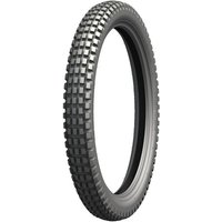 Michelin Trial Light Competition tyre, 80/100-21, black rubber, knobby tread, tubed, designed for trial bikes.