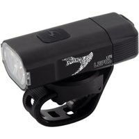 Black Moon Lepus Lite 400 lumens USB rechargeable front bike light with white logo and adjustable mounting strap.