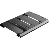 Black Moza mBooster Pedal Base Plate with multiple mounting holes and sleek, curved front edge.