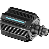 Black Moza R21 Ultra Direct Drive Wheel Base with blue LED stripe and ribbed cooling fins.