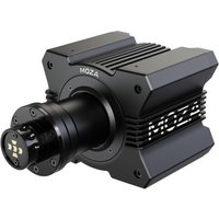 Black Moza R9 V3 Wheel Base with angular design, cooling fins, and central mounting hub.