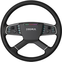Moza TSW Truck Wheel, black steering wheel with LED indicators, multiple buttons, and ergonomic grip design.