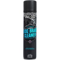 Black Muc-Off Motorcycle Disc Brake Cleaner spray can with blue and white text, 400ml size.