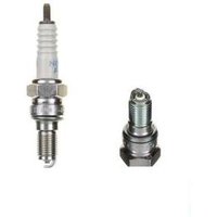 NGK CR9EH-9 spark plug with copper core, silver metal body, white ceramic insulator, and threaded end.