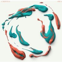 Vinyl record cover "Orla" by Vinyl Castle with abstract teal and coral paint swirl on white background.