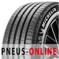 Black Michelin Pilot Sport 5 tire with detailed tread pattern and white sidewall logo on black alloy wheel.