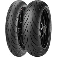 Pirelli Angel GT motorcycle tyre, 190/50 ZR17, rear, black rubber with distinctive tread pattern, sleek design.