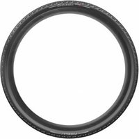 Black Pirelli Cinturato Gravel RC 700c tyre with textured tread and white branding on the sidewall.