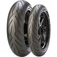 Pirelli Diablo Rosso III motorcycle tyre, 180/55 ZR17, black with angular tread pattern, designed for rear wheels.