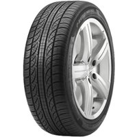 Pirelli P Zero All Season tire, 255/45 R19, black tread, silver rim, rim protection, detailed grooves.