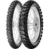 Black Pirelli Scorpion Extra X motocross tyre with knobby tread pattern, size 110/90-19, designed for rear wheel.