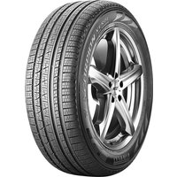 Pirelli Scorpion Verde All-Season tire, 265/45 R20, black tread with detailed grooves, mounted on a silver alloy wheel.