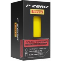 Pirelli SmarTUBE P Zero EVO Inner Tube in black box with yellow cutout and red branding details.