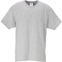 Heather grey Portwest Turin Premium T-Shirt, short sleeves, crew neck, simple design, small size.