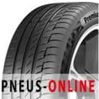 Continental PremiumContact 6 tire, black with detailed tread pattern, mounted on a silver alloy wheel.