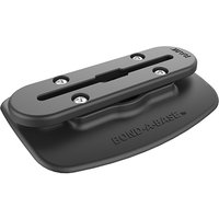 Black RAM Mounts adhesive base with Tough-Track, featuring a rectangular shape and four visible screws.