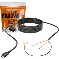 "Black Road Angel Halo Pro dash cam hardwire kit with coiled cable, connectors, and orange packaging"