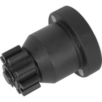 Black Sealey 1/2" drive crankshaft rotator with textured grip and gear-like attachment for MAN lorries.